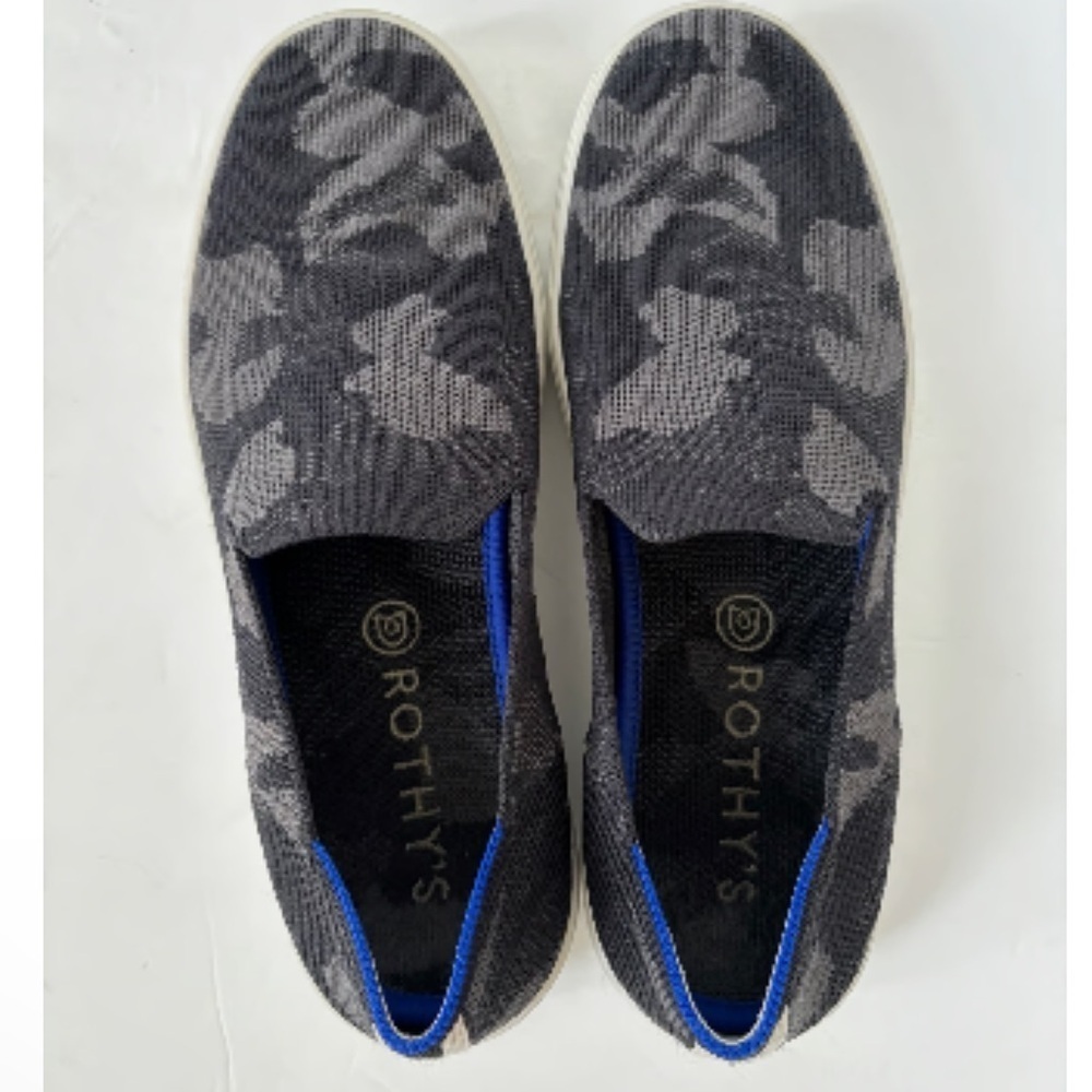Rothy's The Original Slip On Loafer Sneaker Shoe Camo Gray Black size 8.5 - Picture 3 of 9